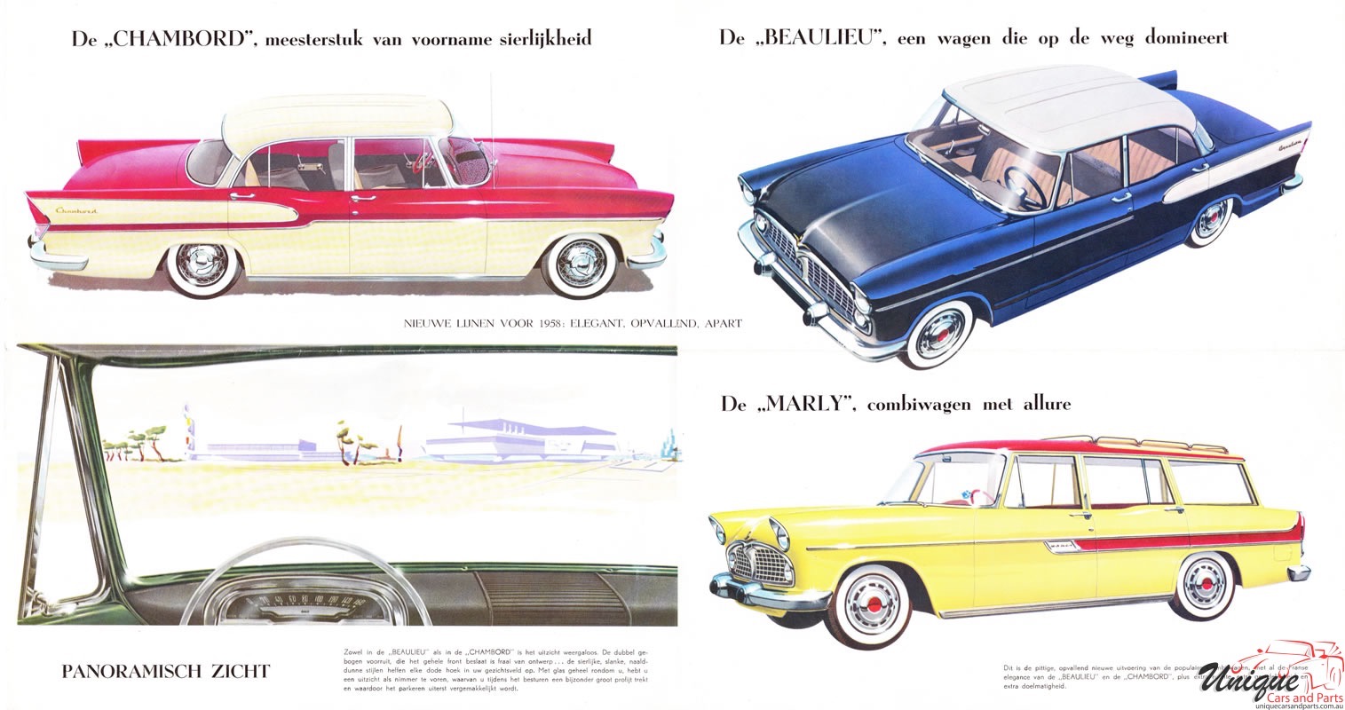 1958 Simca Beaulieu en Chambord (Netherlands) Brochure Page 2